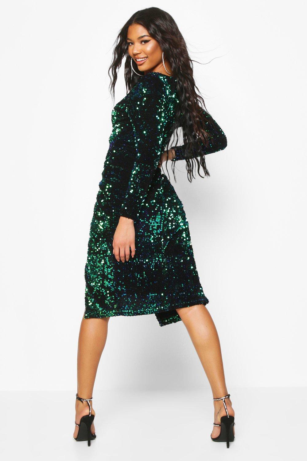 Multi colour sequin midi dress sale