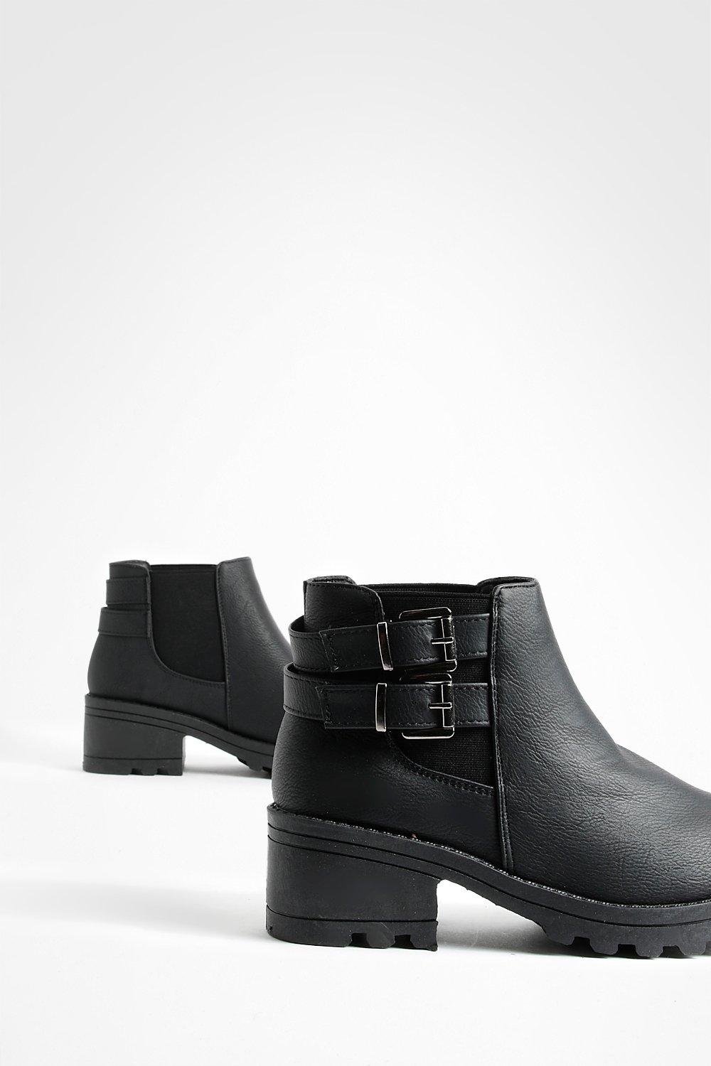 Heeled clearance buckle boots