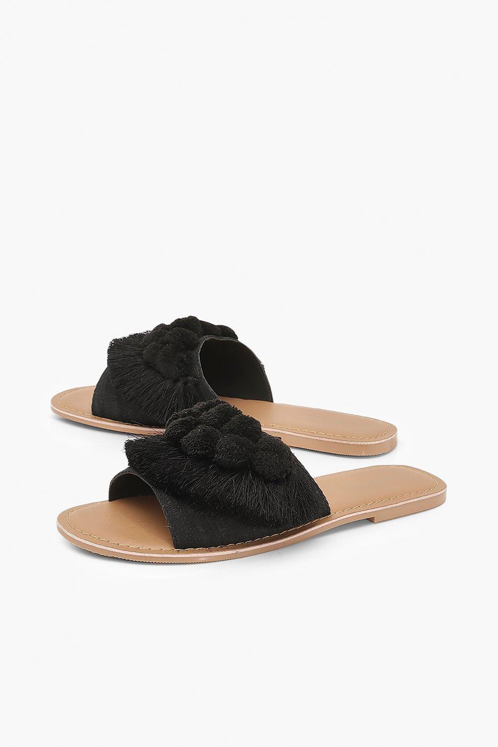 Wide fit hot sale fur sliders