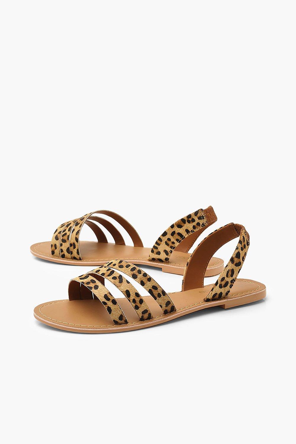 wide width leopard sandals