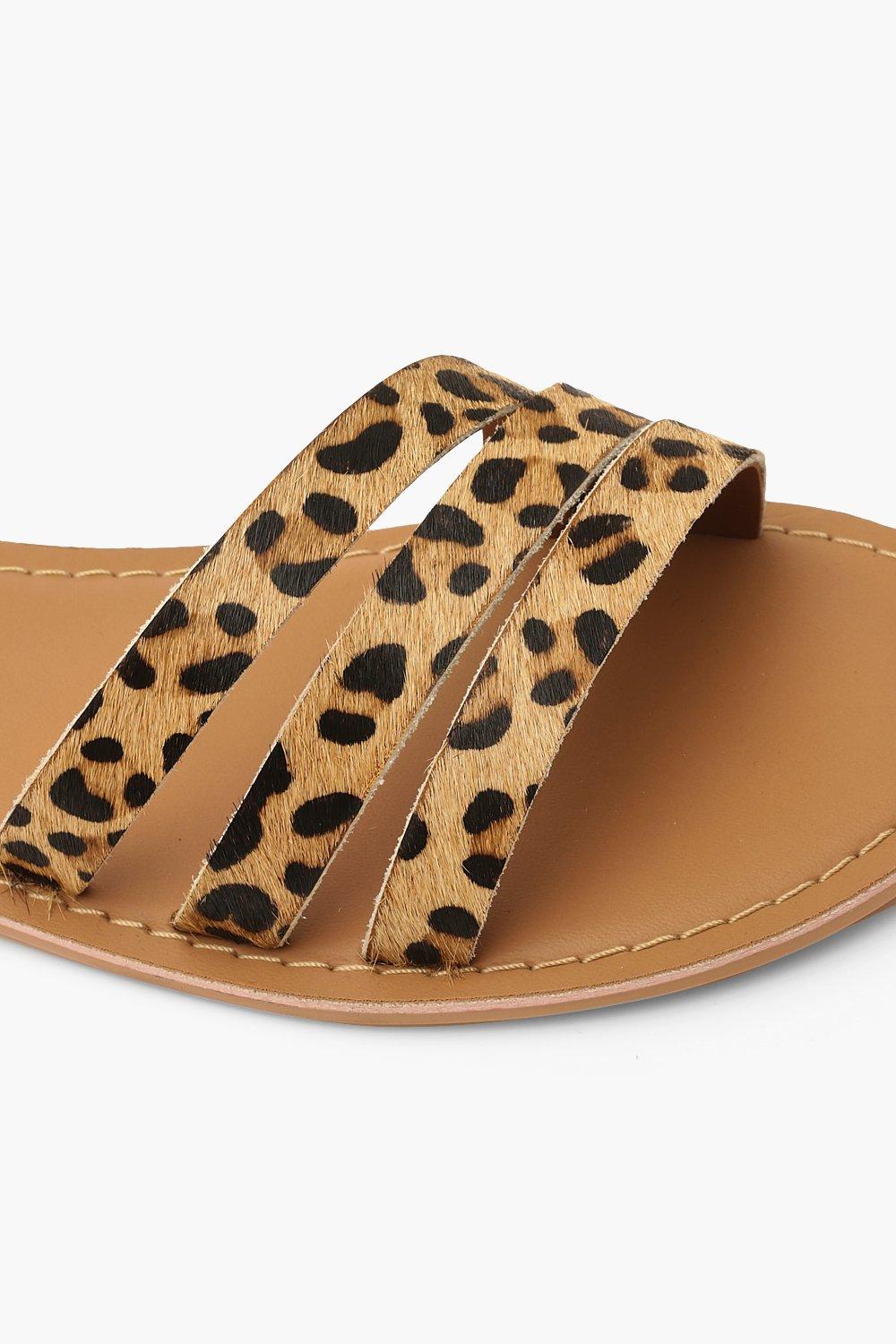 wide fit leopard sandals