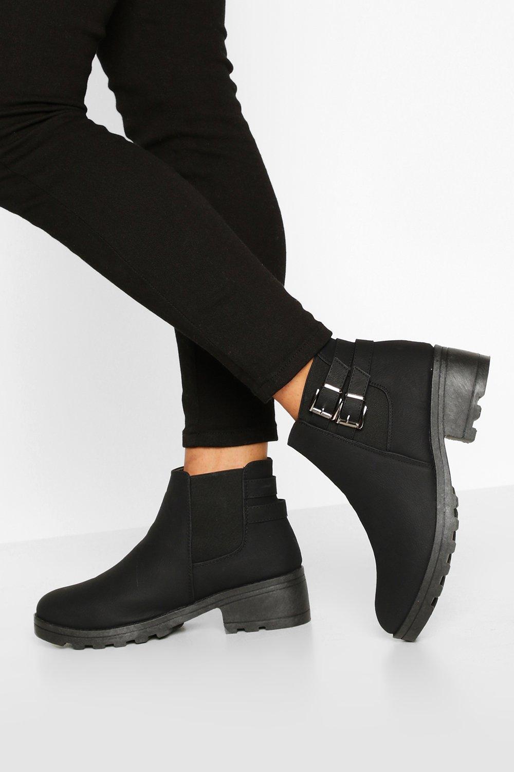 wide fit buckle boots