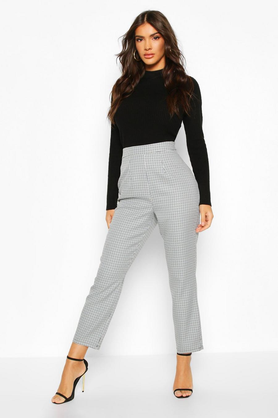 Woven Dogtooth Check Tapered Pants image number 1