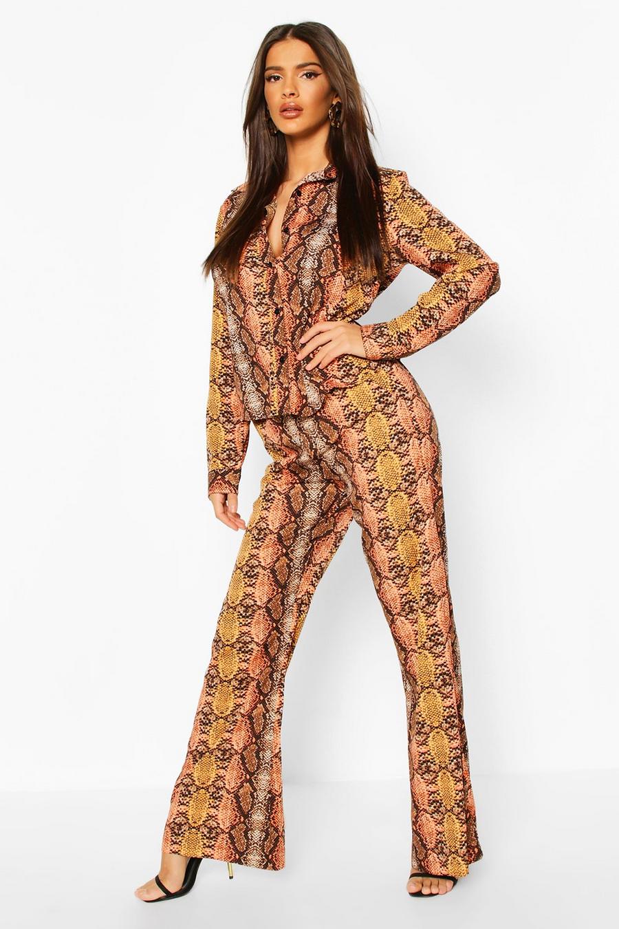 Woven Snake Print Trousers image number 1