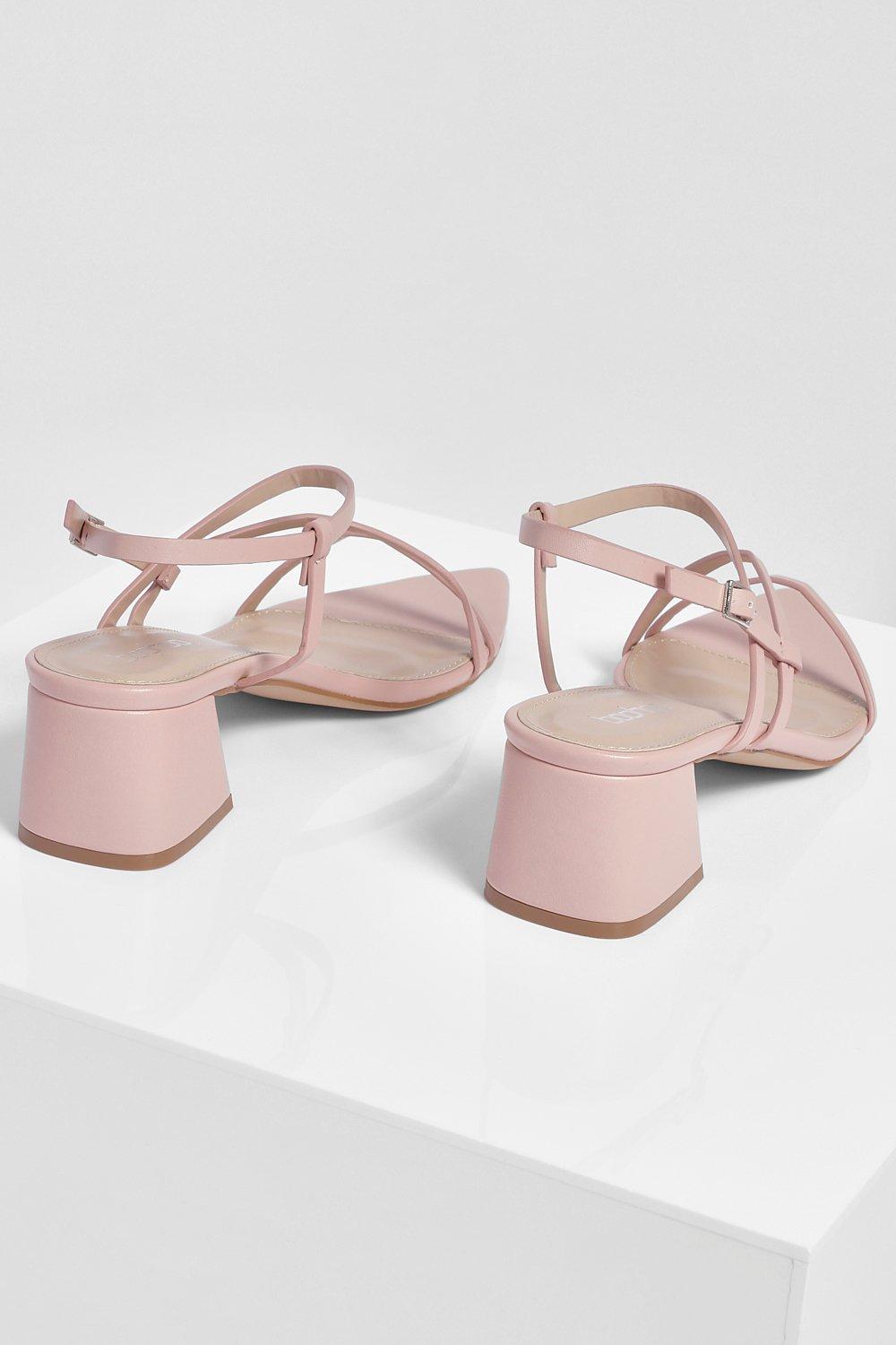 Low block heel sandals pink sale