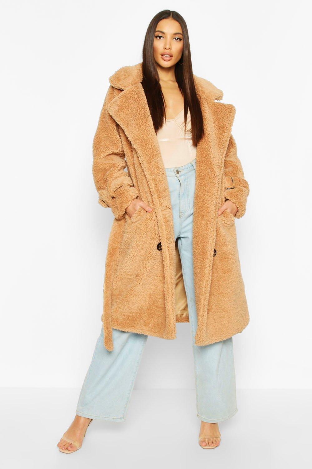 Women's Teddy Faux Fur Trench Coat | Boohoo UK