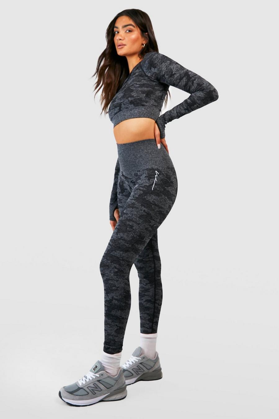 Black Fit Camo Contouring Seamless Leggings image number 1