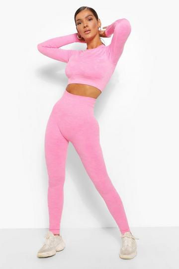 Pink Fit Camo Contouring Seamless Sculpt Workout Leggings