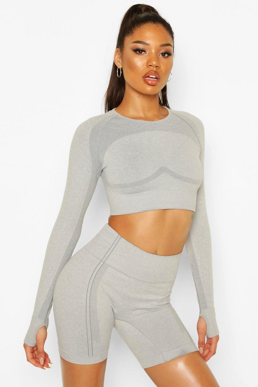 Fit Contouring Seamless Long Sleeve Crop Top image number 1