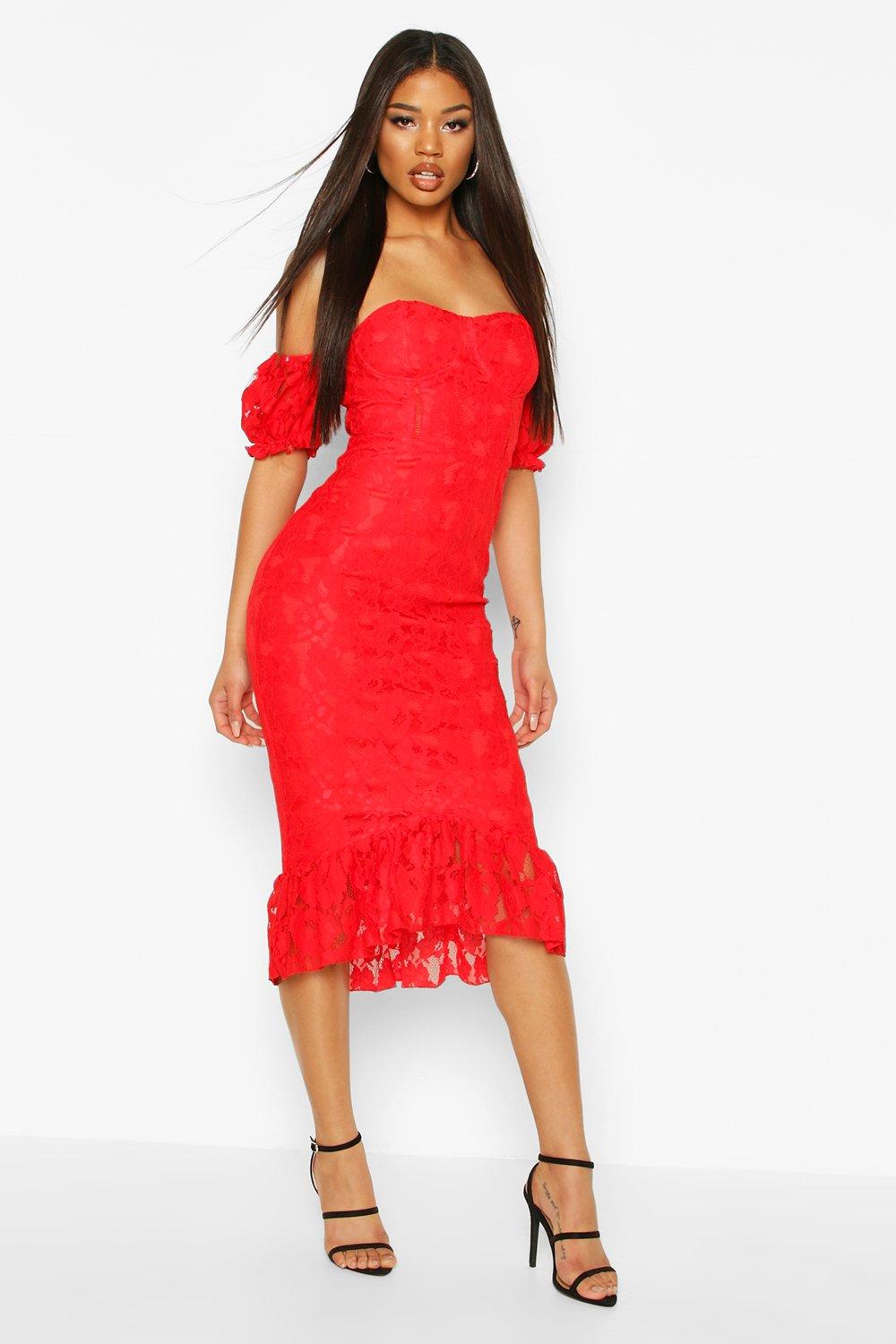 frill hem dress boohoo