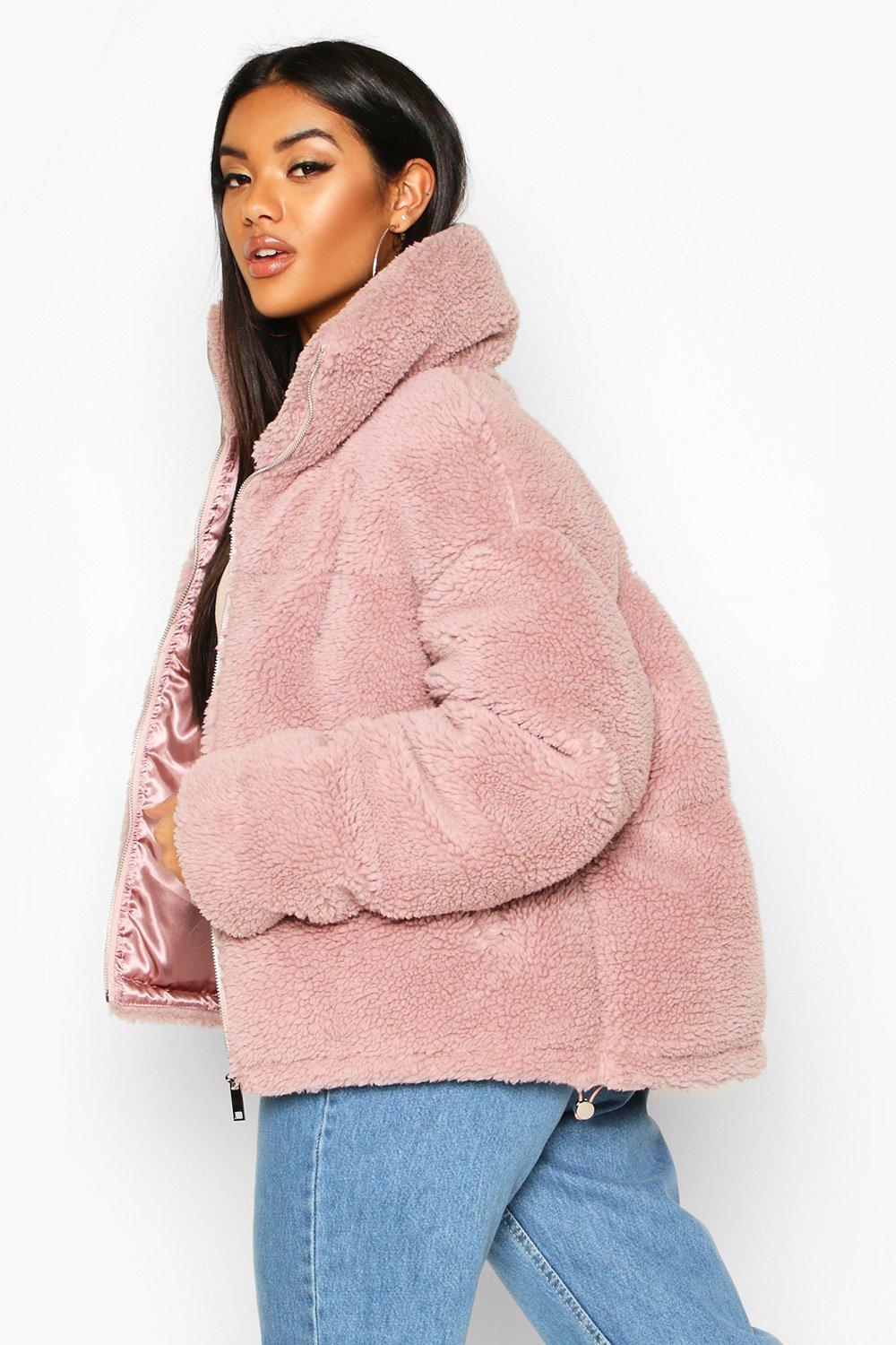 faux fur puffer coat