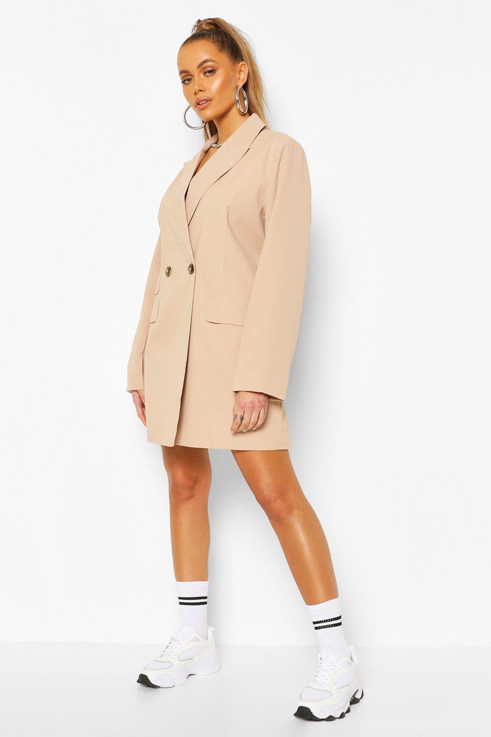 tan blazer dress