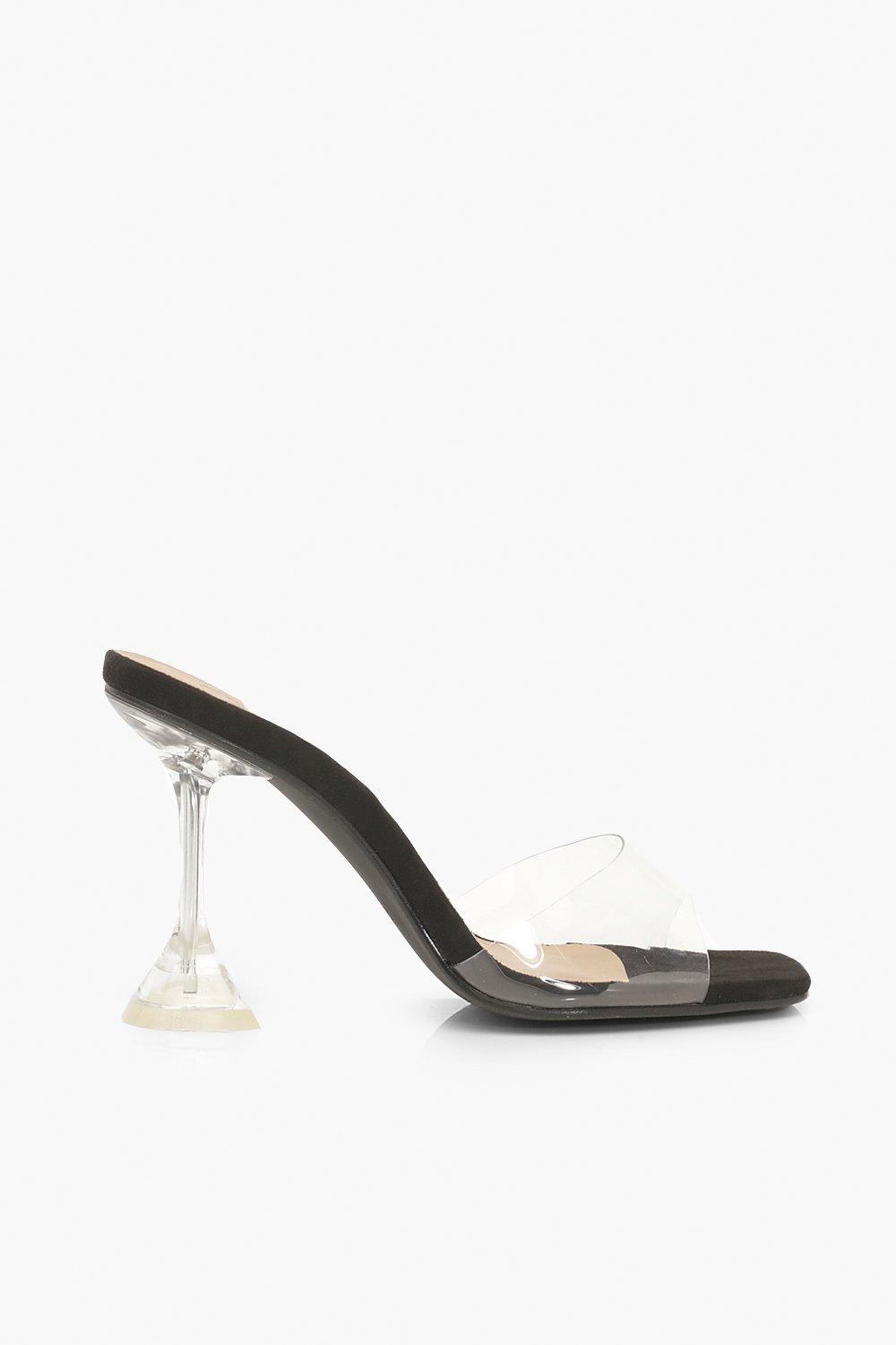 clear square toe heels