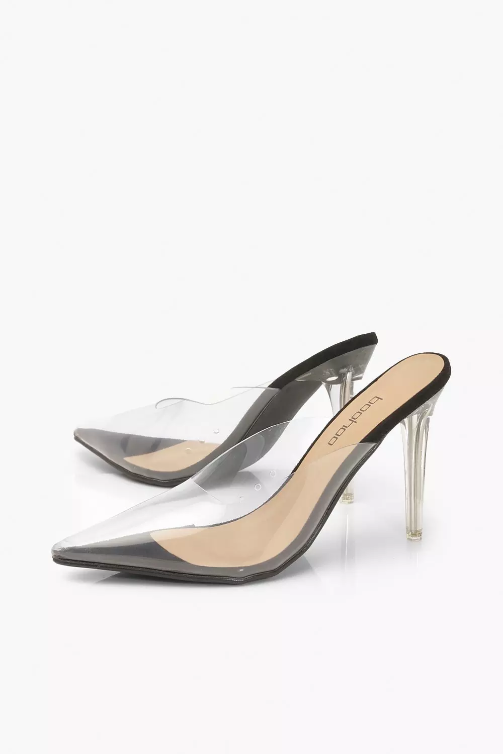 Clear pointed mule clearance heels