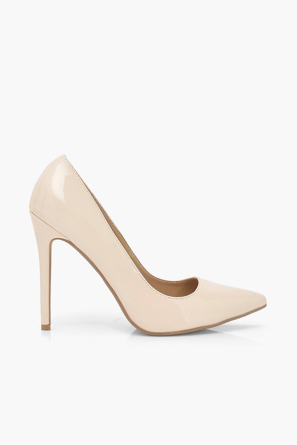 nude high heel court shoes