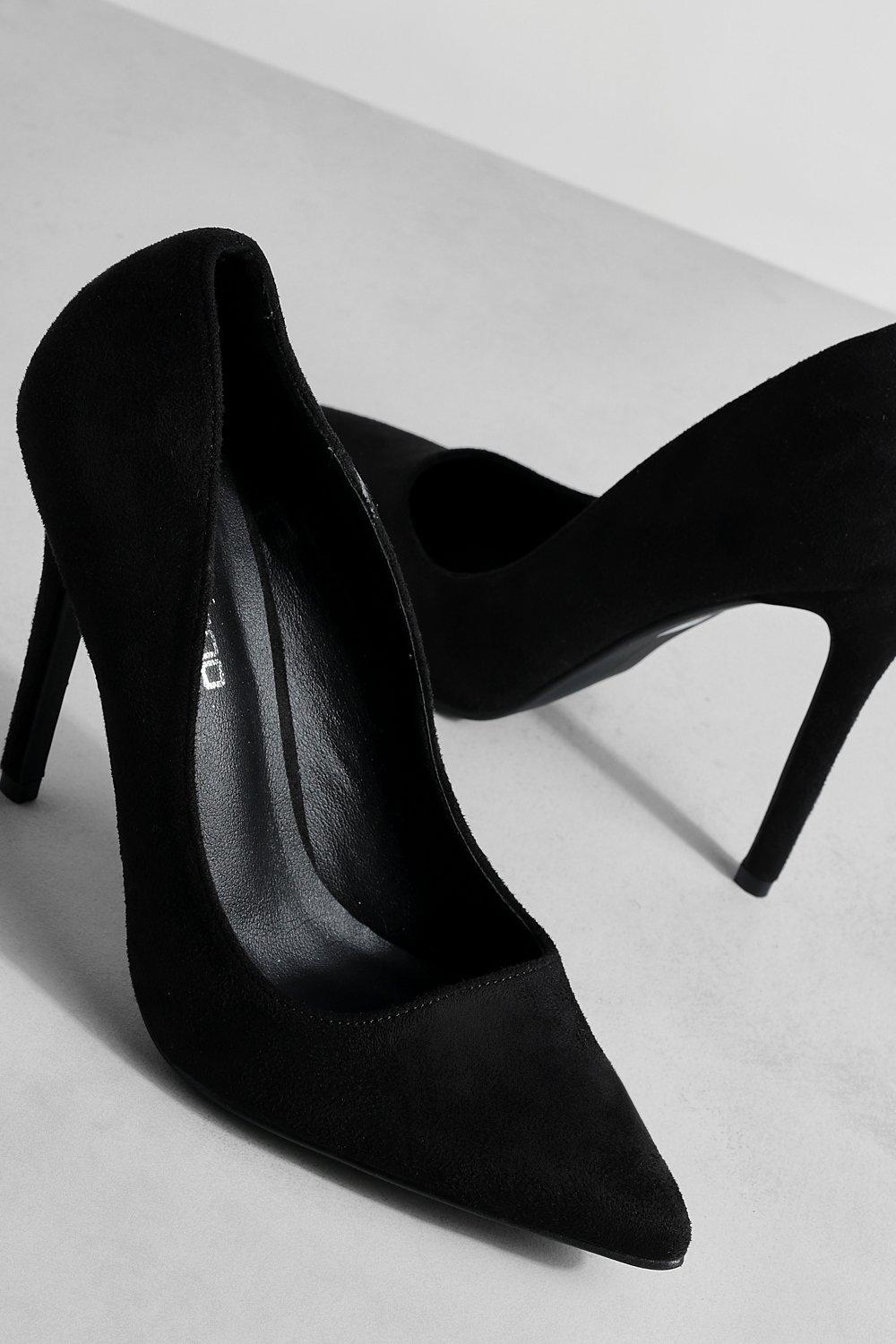 scarpe a punta nere con tacco