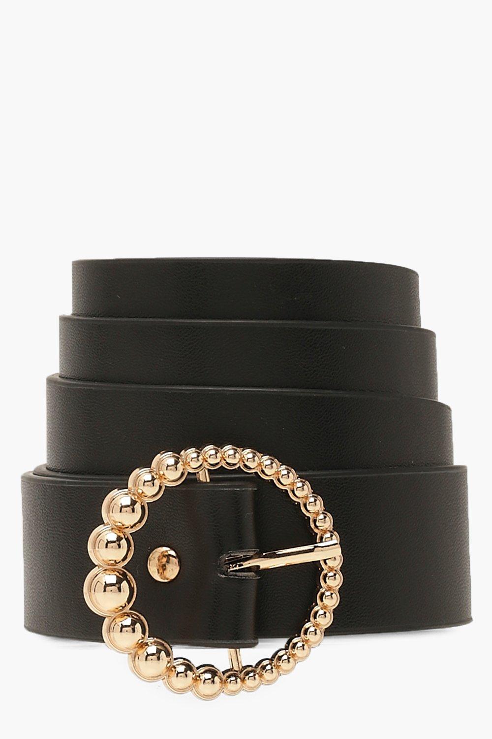 black belt gold circle buckle