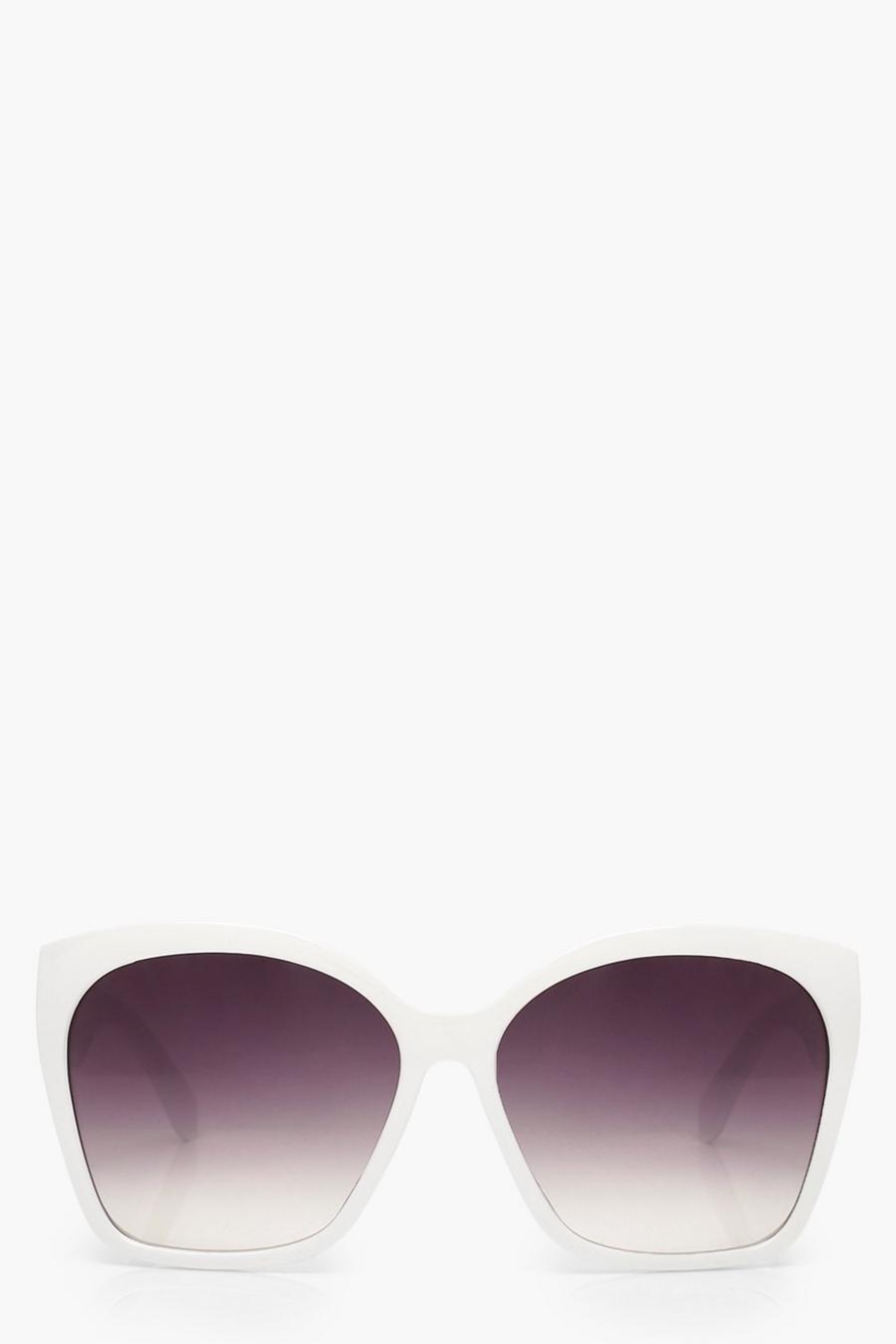 White Oversized Classic Sunglasses image number 1