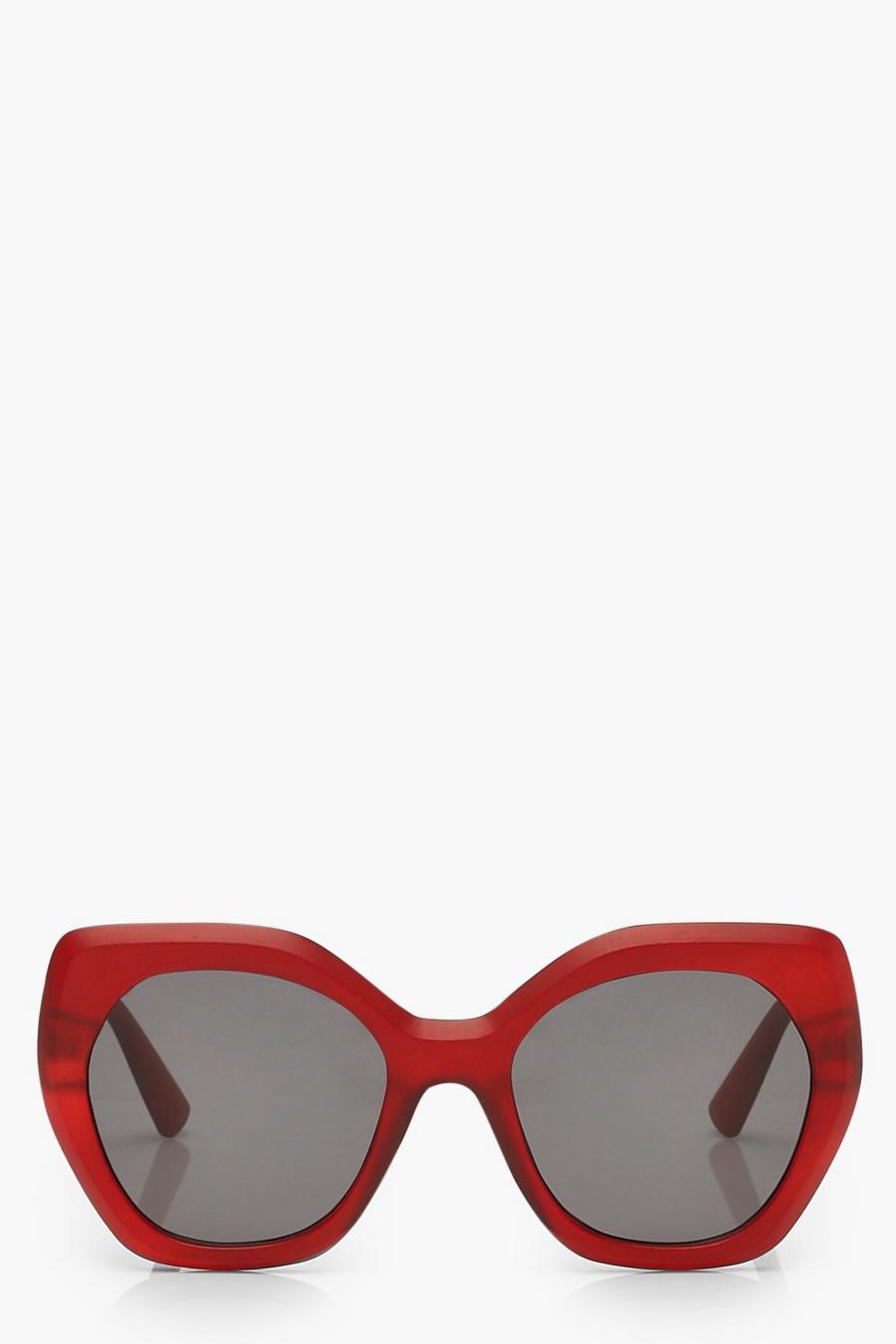 Oversize solglasögon med frostade bågar image number 1
