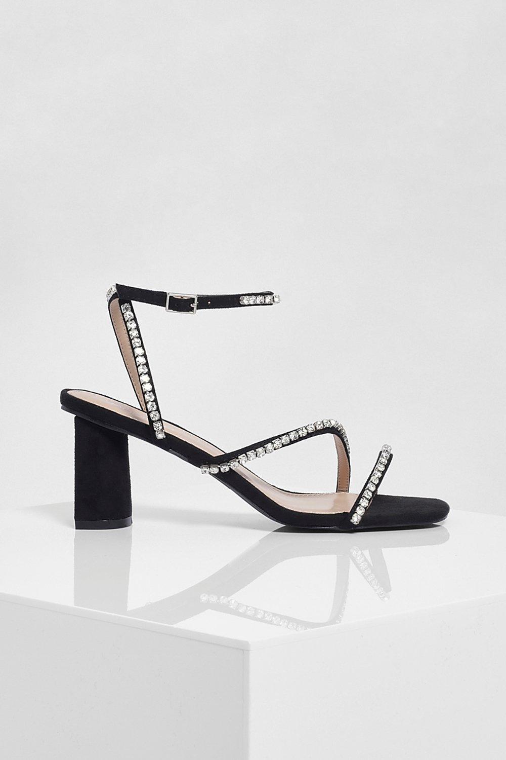 Diamante Strappy Block Heels