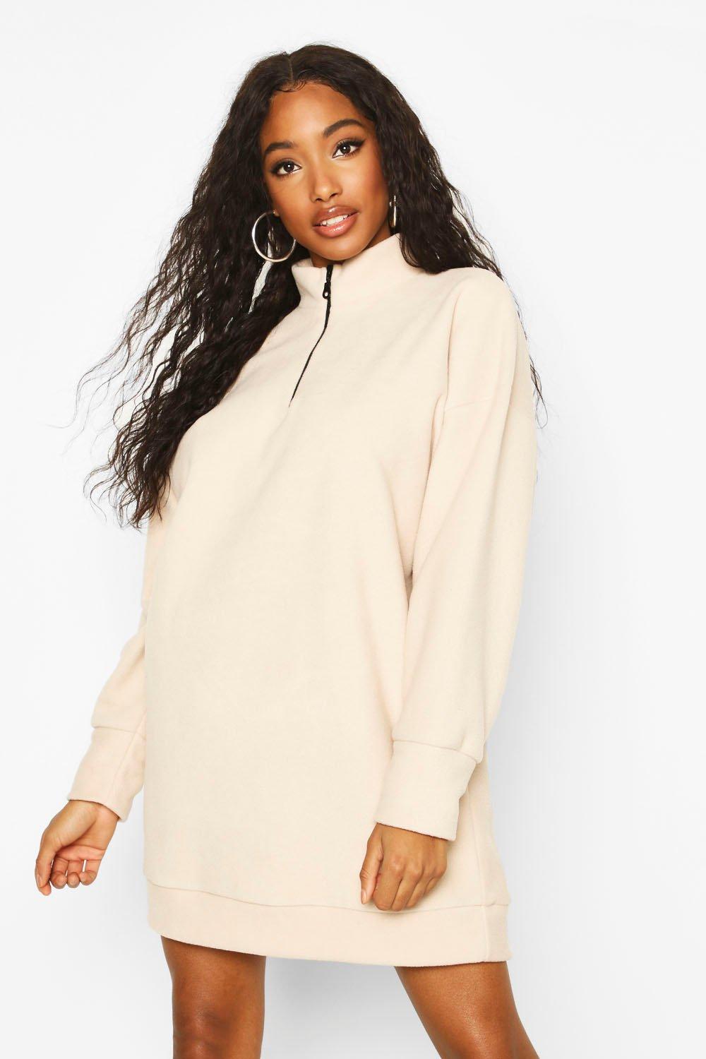 High neck sweatshirt dress sale