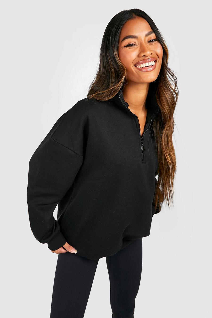 Oversize Edition Sweatshirt mit Reißverschluss, Black image number 1