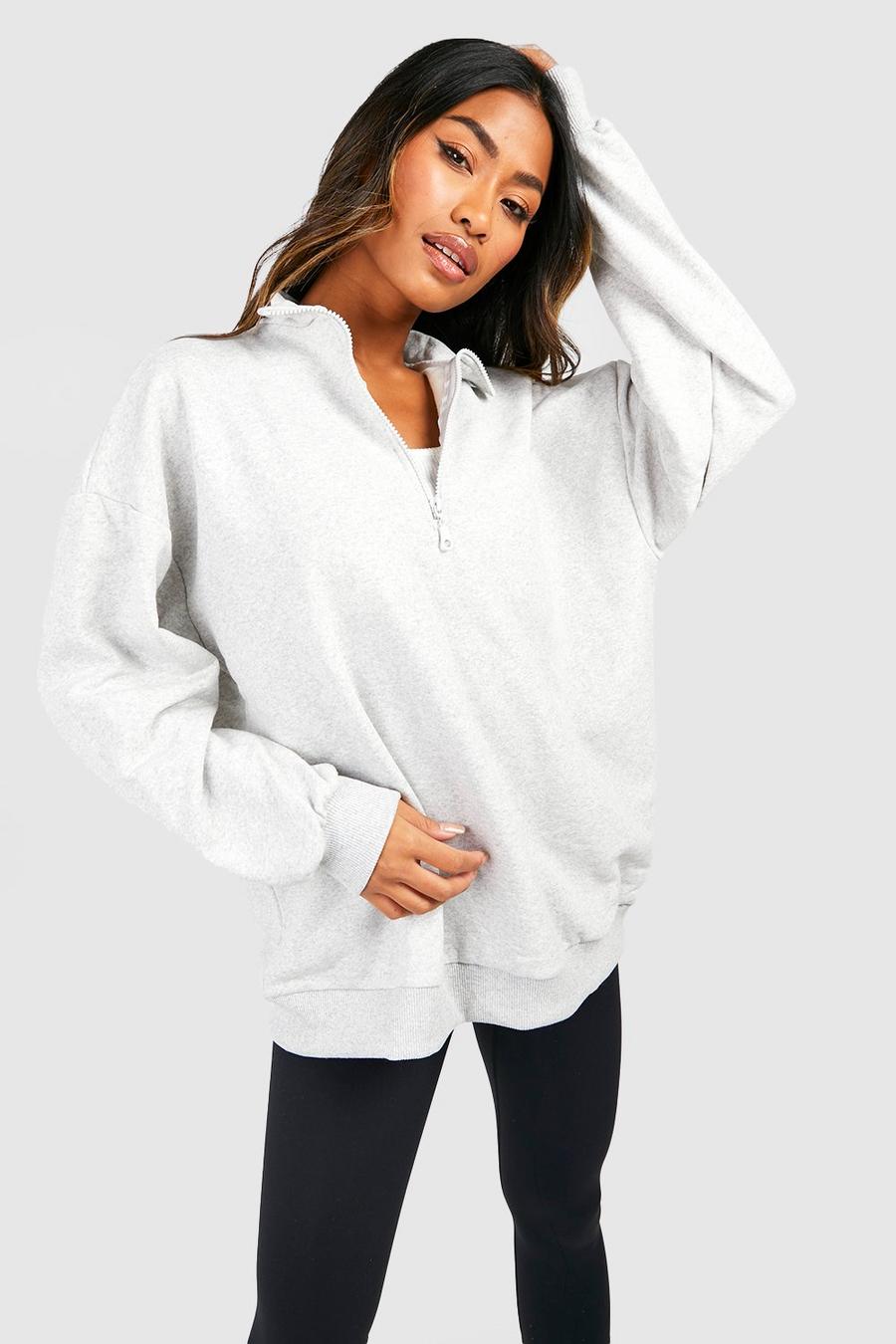 Grey Mix and Match Edition Zip Oversized Sweater image number 1
