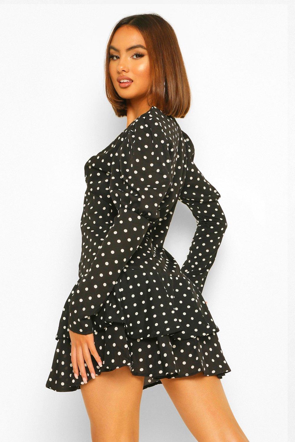 tiered polka dot dress