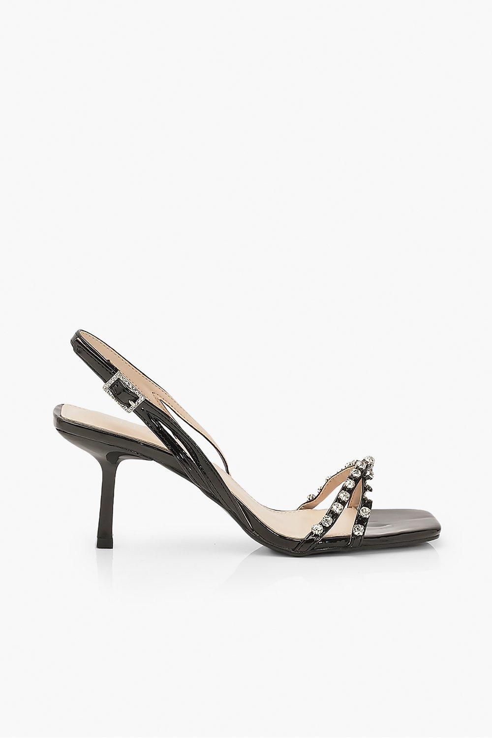 Diamante shoes shop low heel