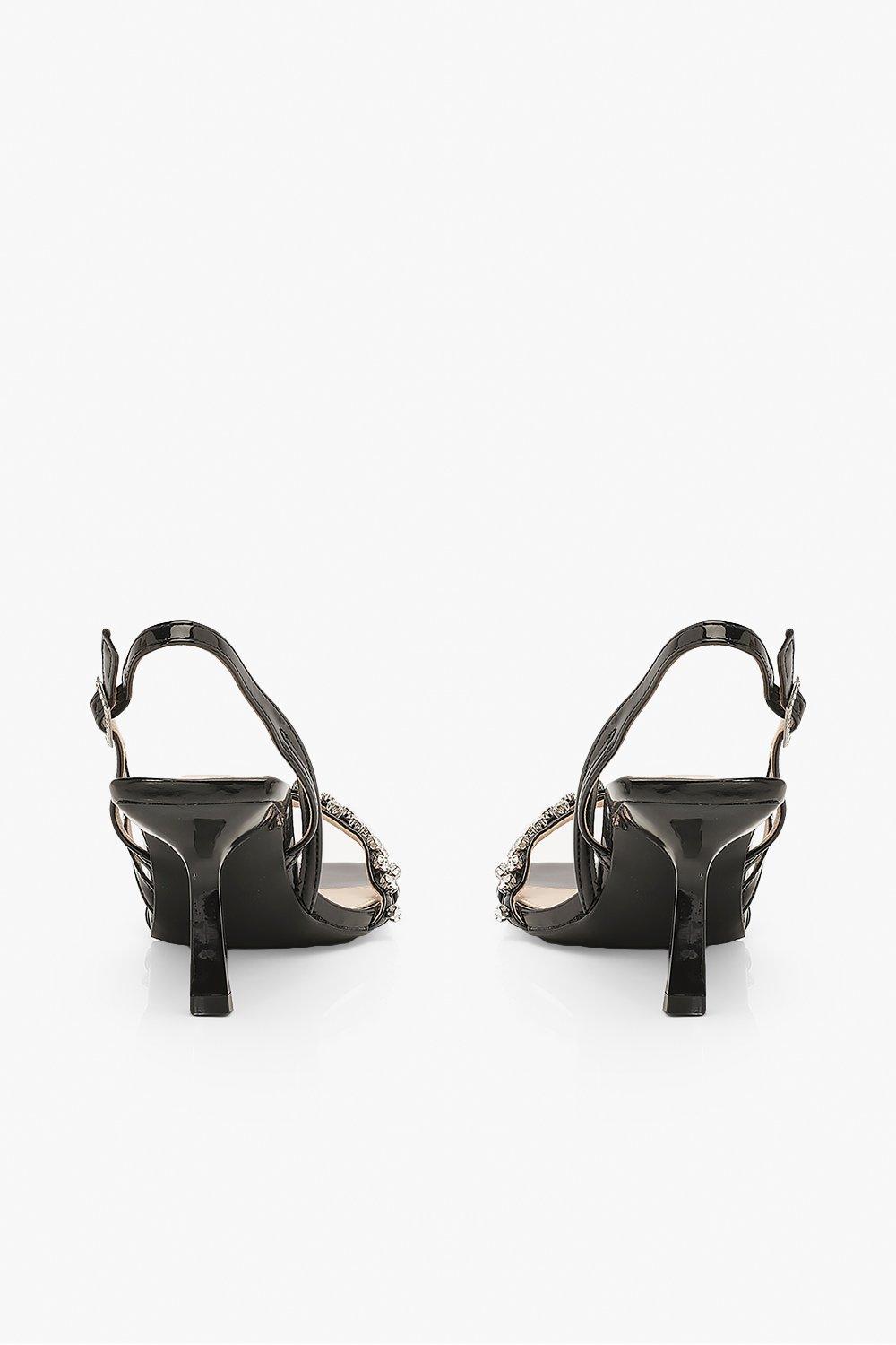 diamante sandals low heel