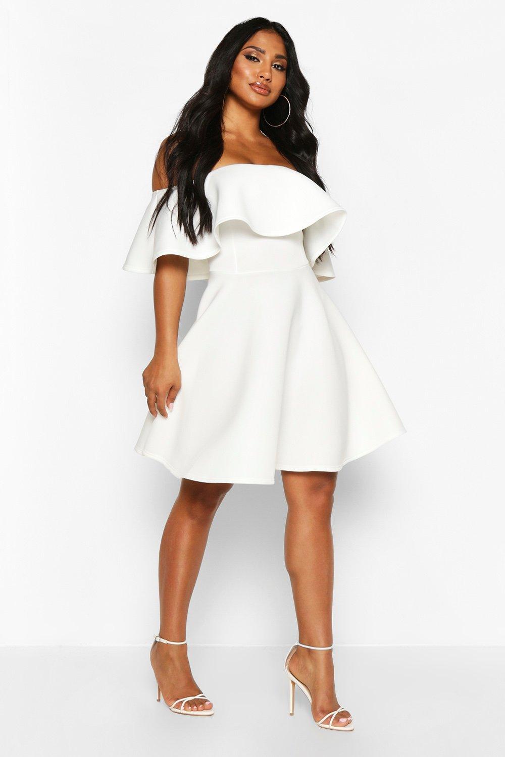 shoulder frill dress