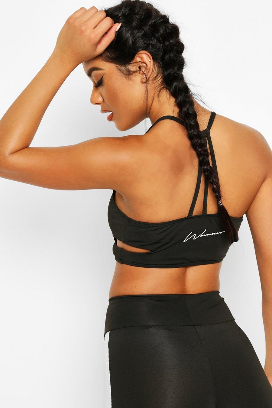 Fit Woman Slogan Strapping Sports Bra image number 1