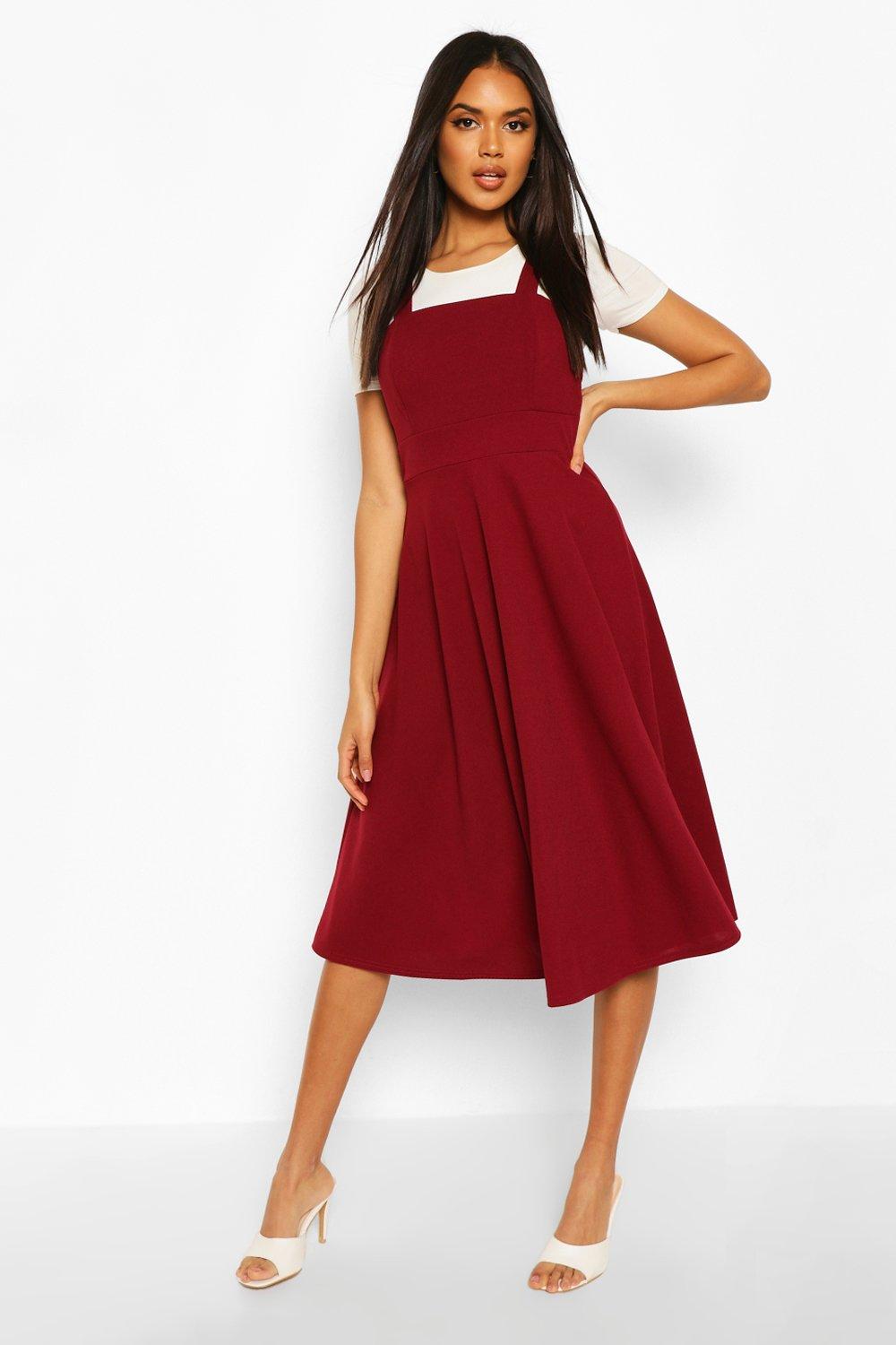 berry pinafore dress