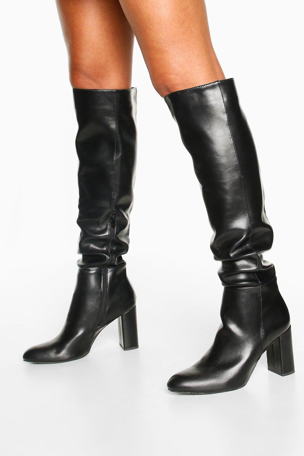 block heel knee high boots uk