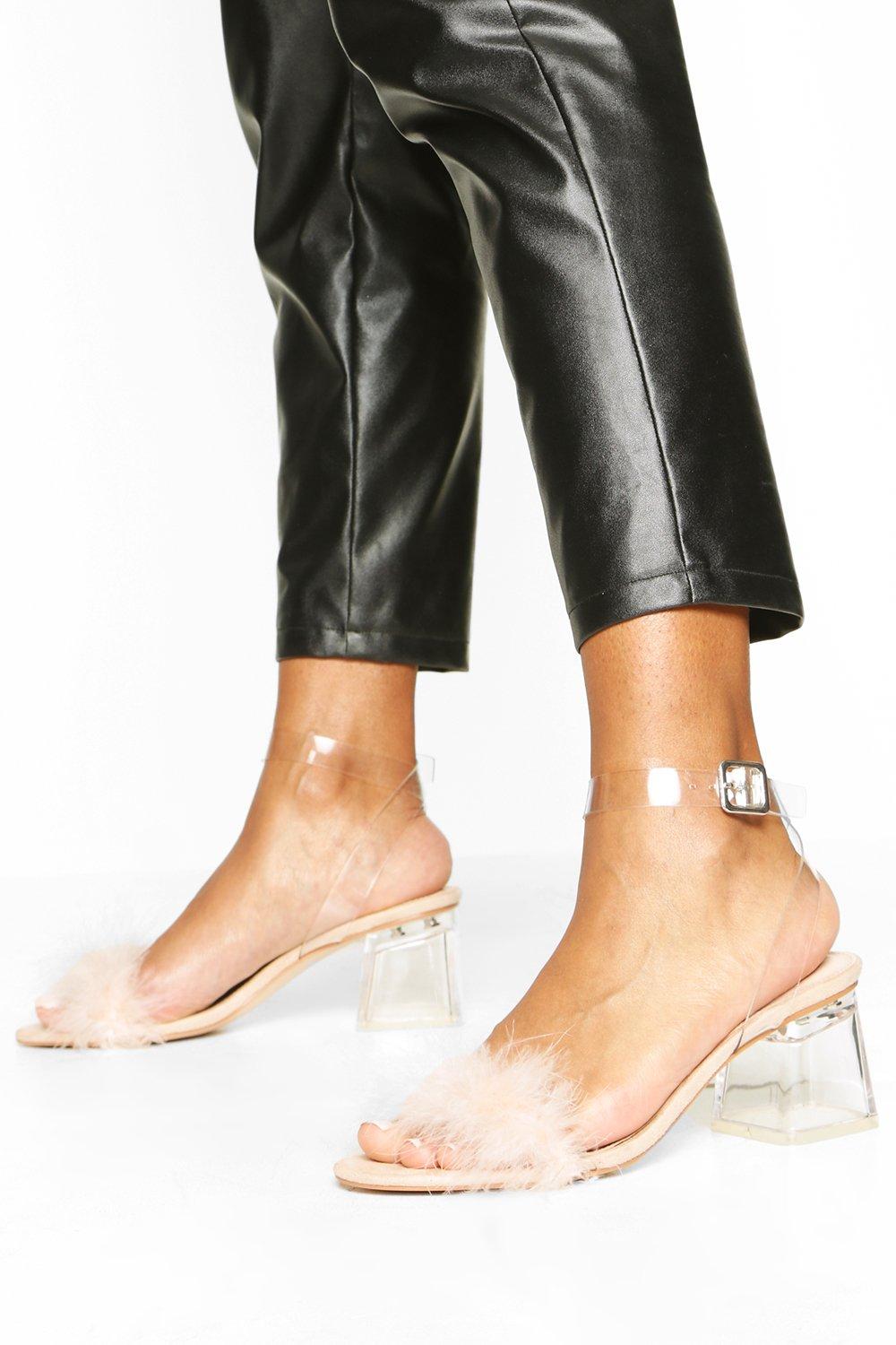 low clear heel shoes