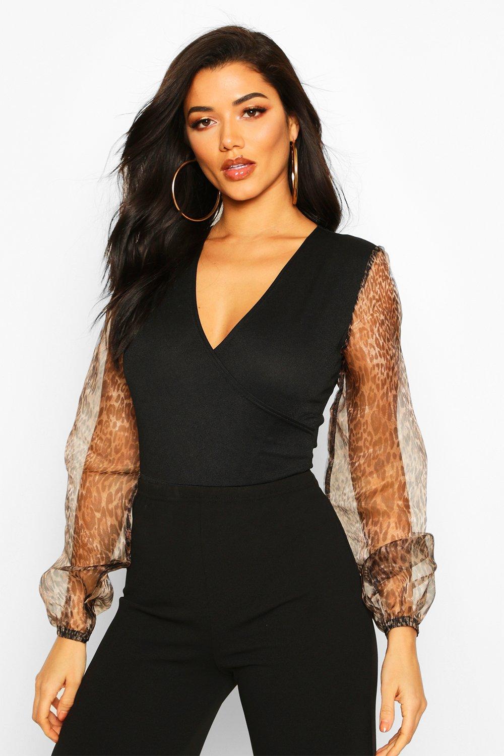 boohoo leopard print bodysuit