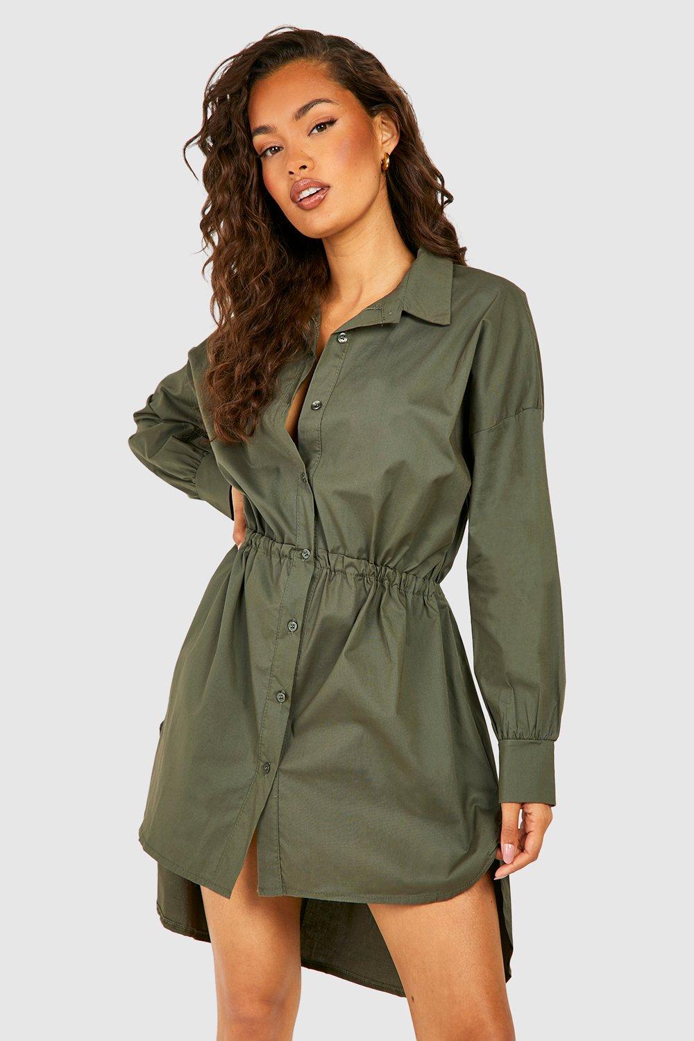 Drawstring Shirt Dress