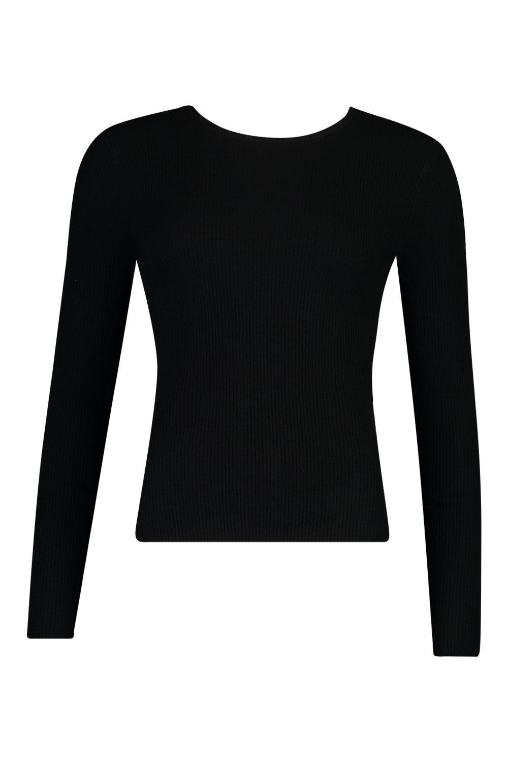 Black crew neck long sleeve shirts women's sale