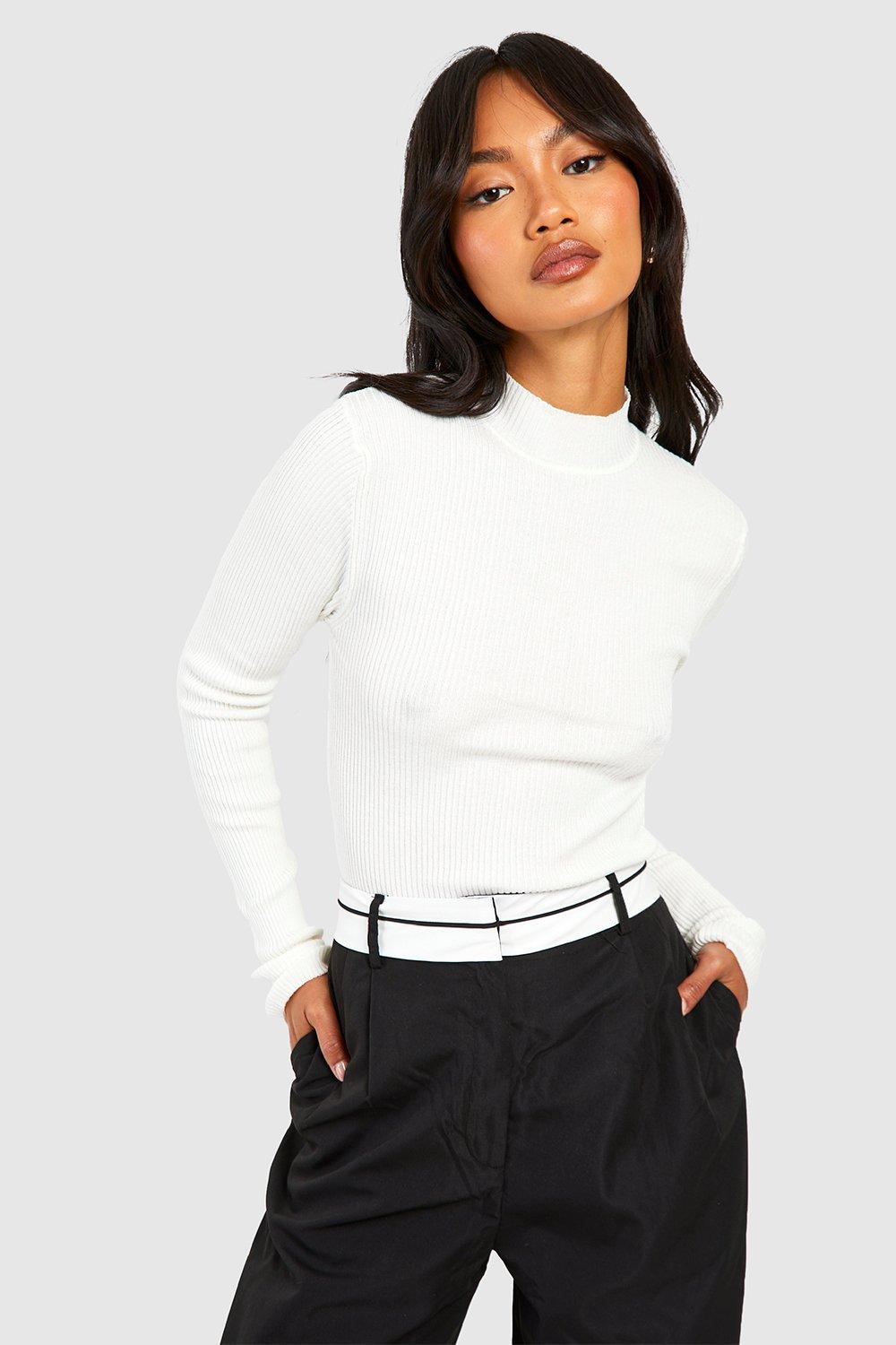 White polo neck top on sale ladies