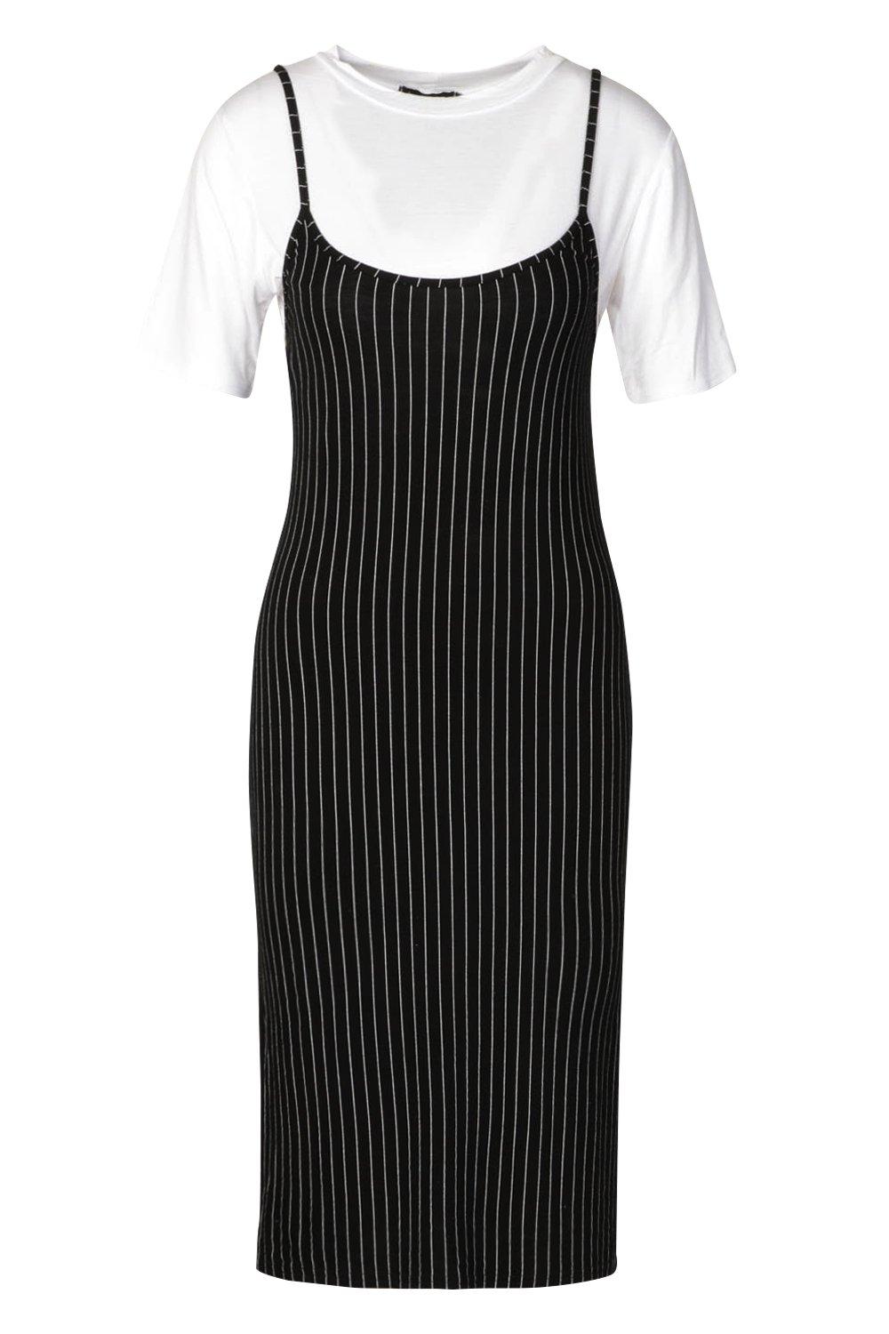 Pinstripe t shirt dress online
