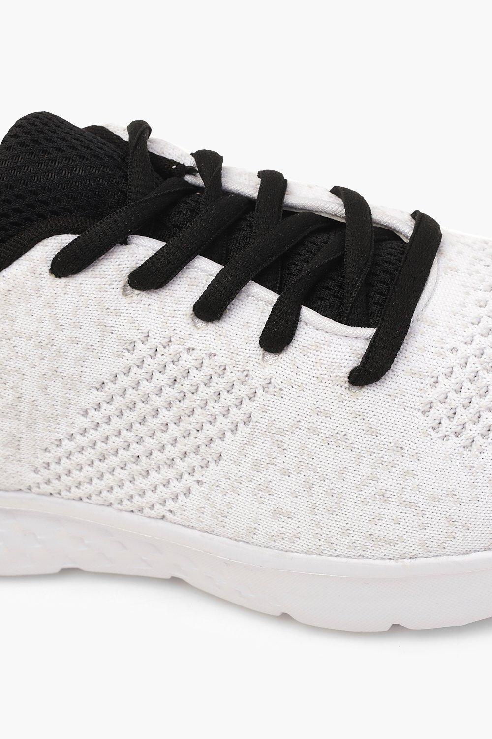 White knitted hot sale runner trainers