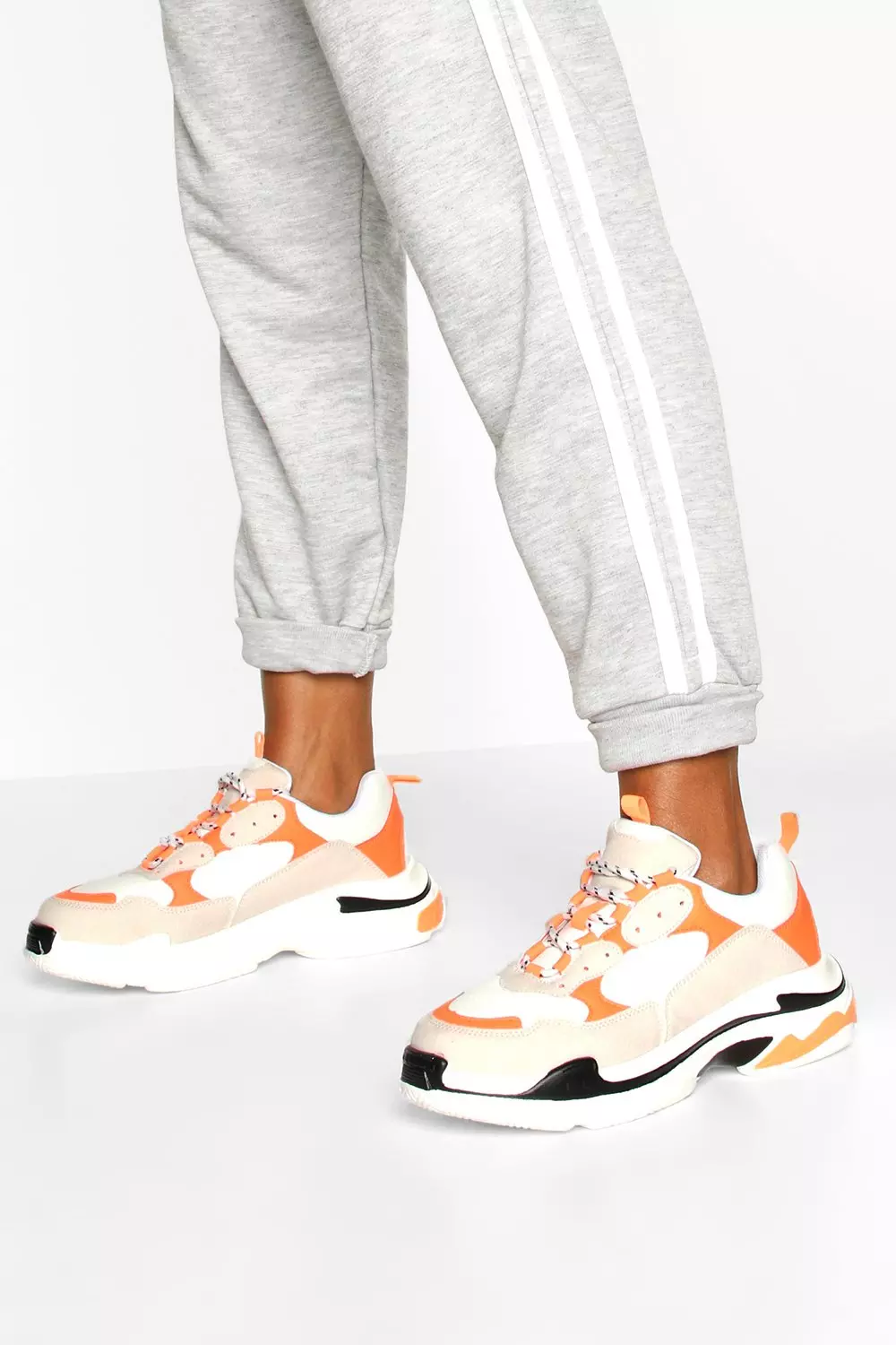 frakke ingeniør Væve Chunky Platform Lace Up Sneakers | boohoo