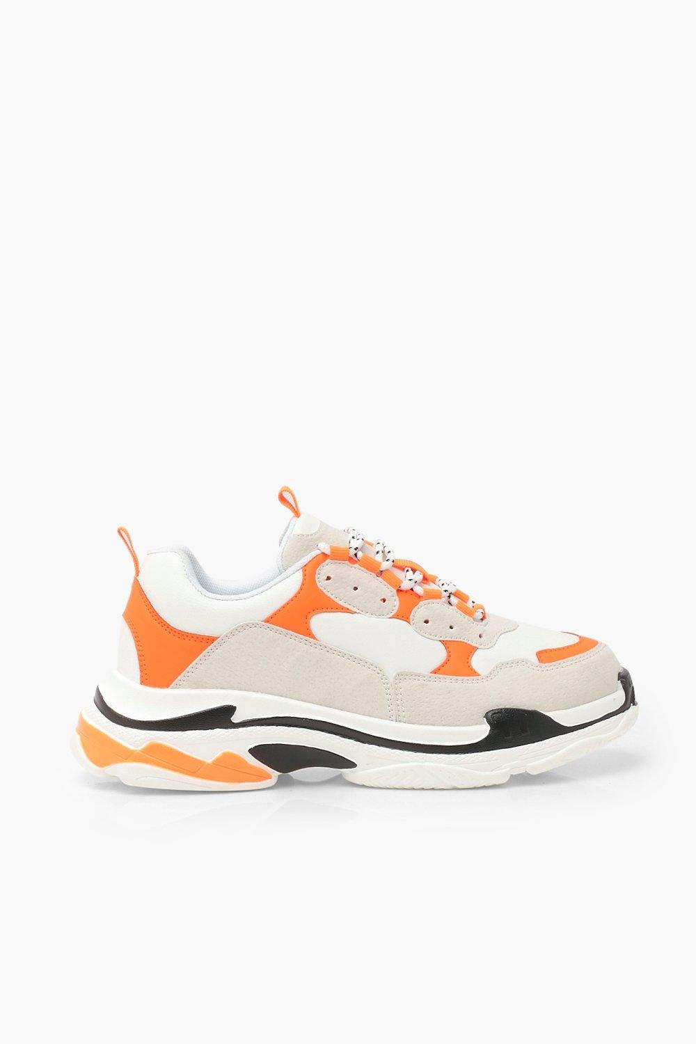Orange chunky sneakers deals