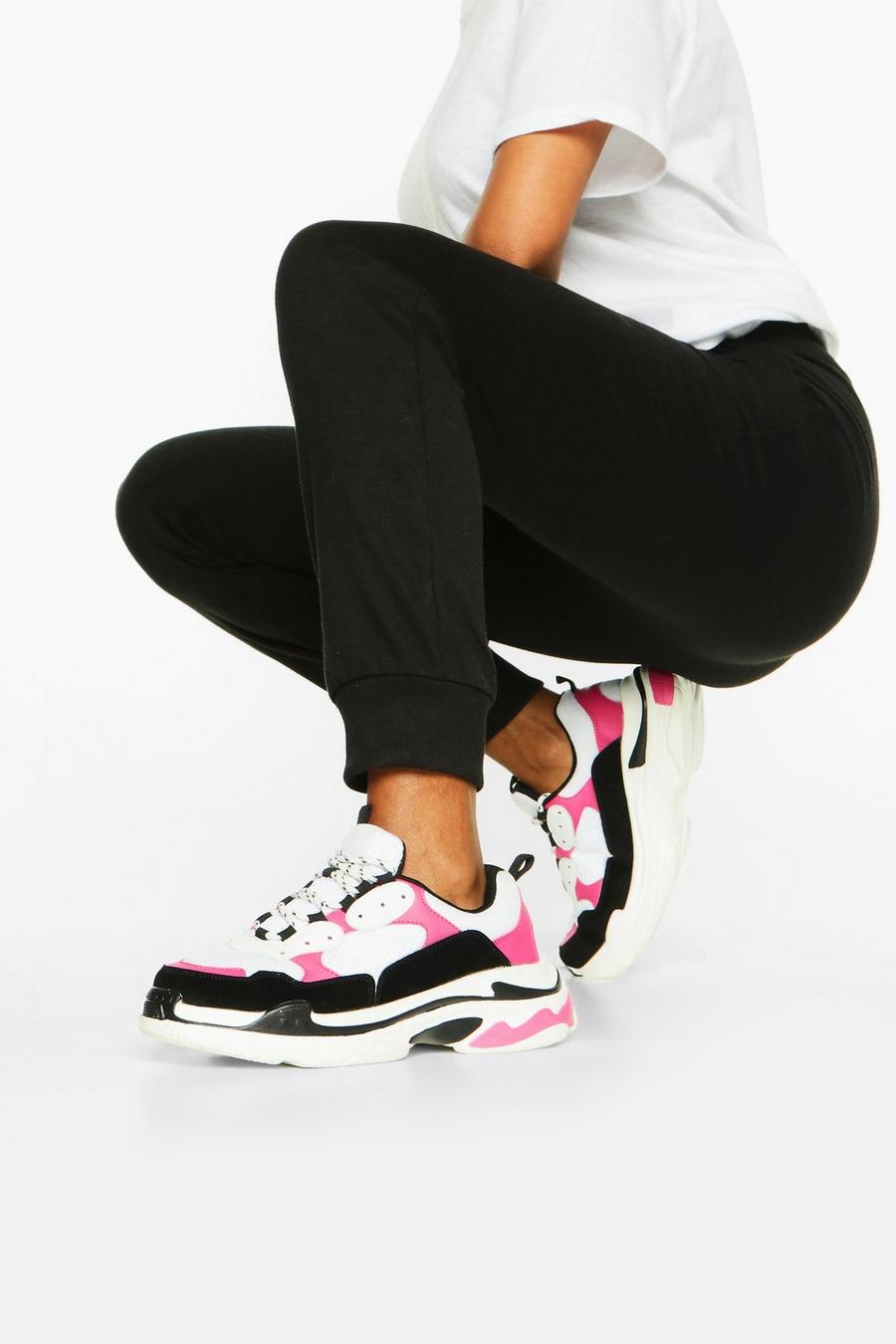 Pink Chunky Platform Lace Up Trainers image number 1