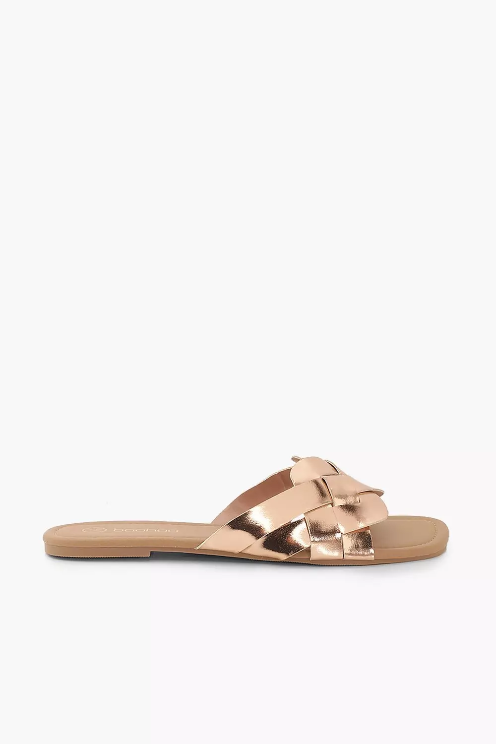 Metallic Plait Strap Square Toe Sliders alternative image
