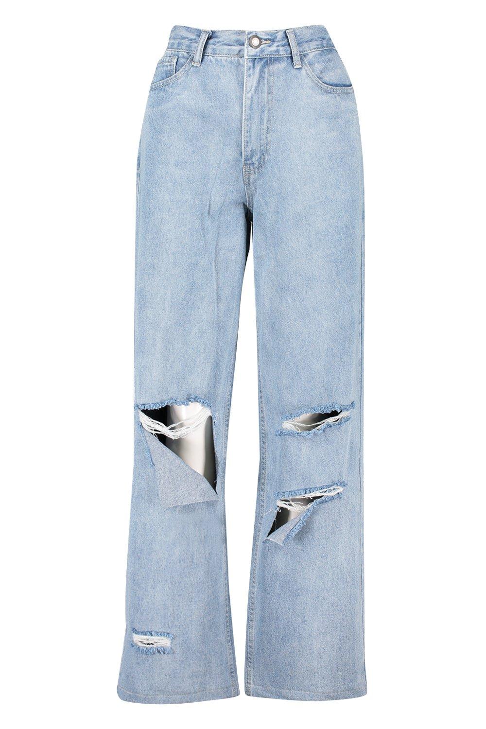 boohoo ripped boyfriend jeans