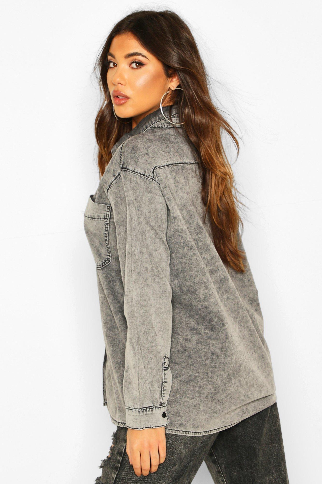 acid wash jean shirt