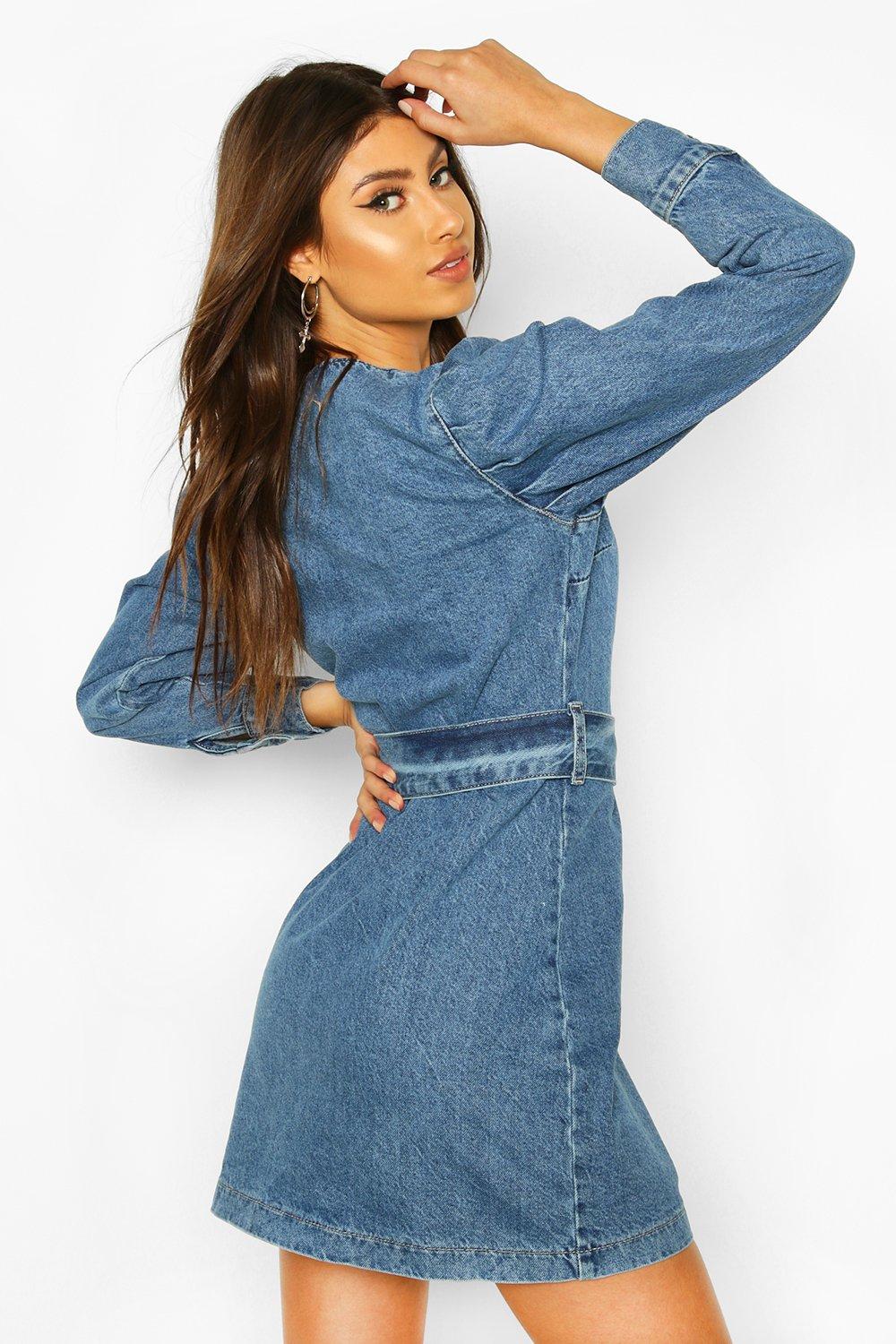 boohoo denim dress