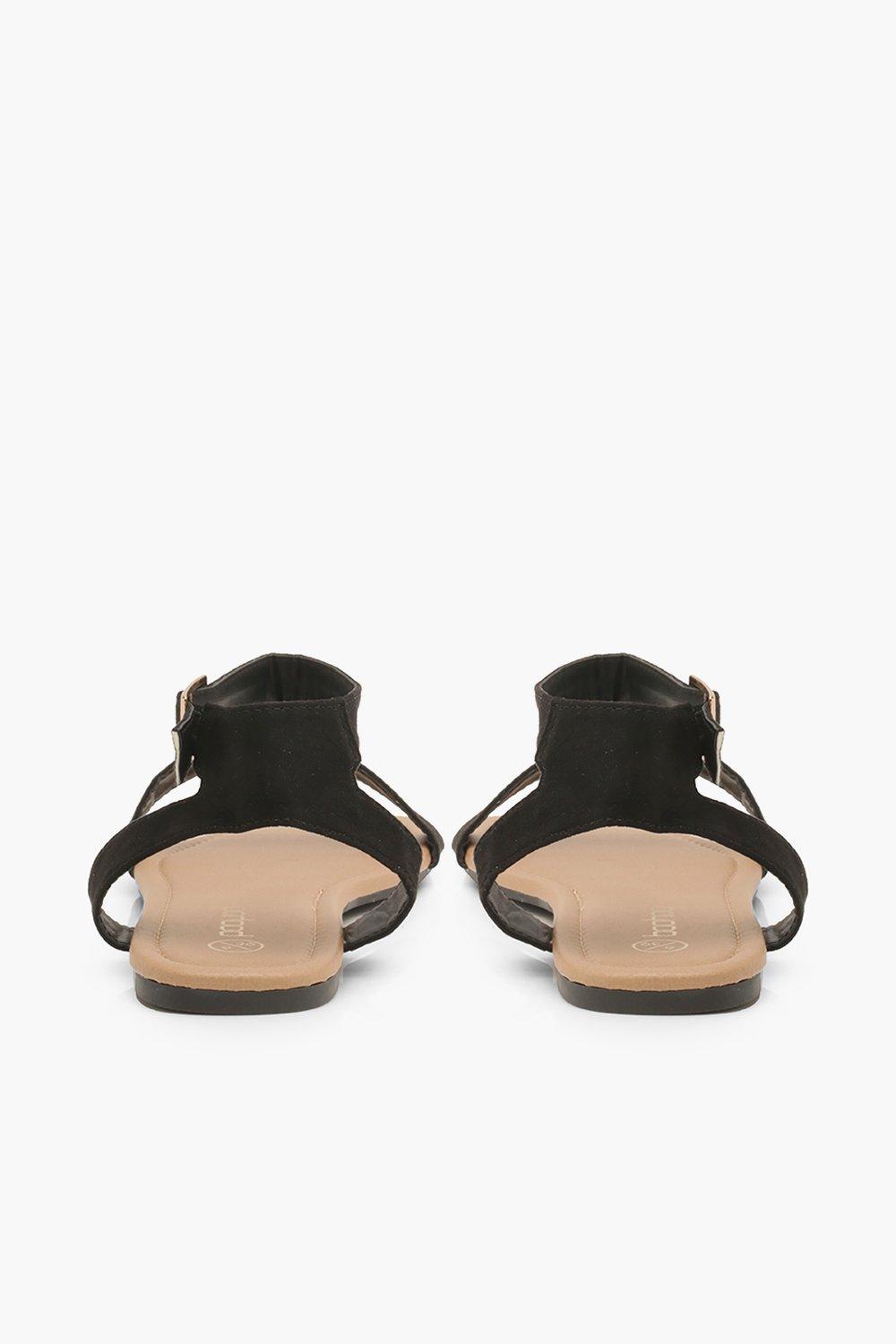 Square Toe 2 Parts Basic Sandals | boohoo