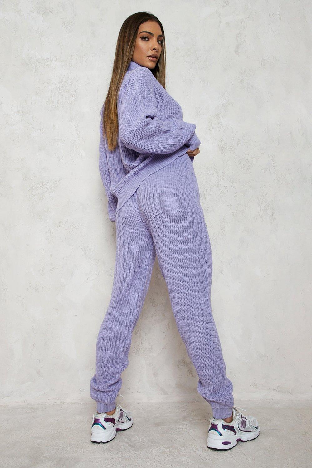 Turtle Neck Knitted Tracksuit